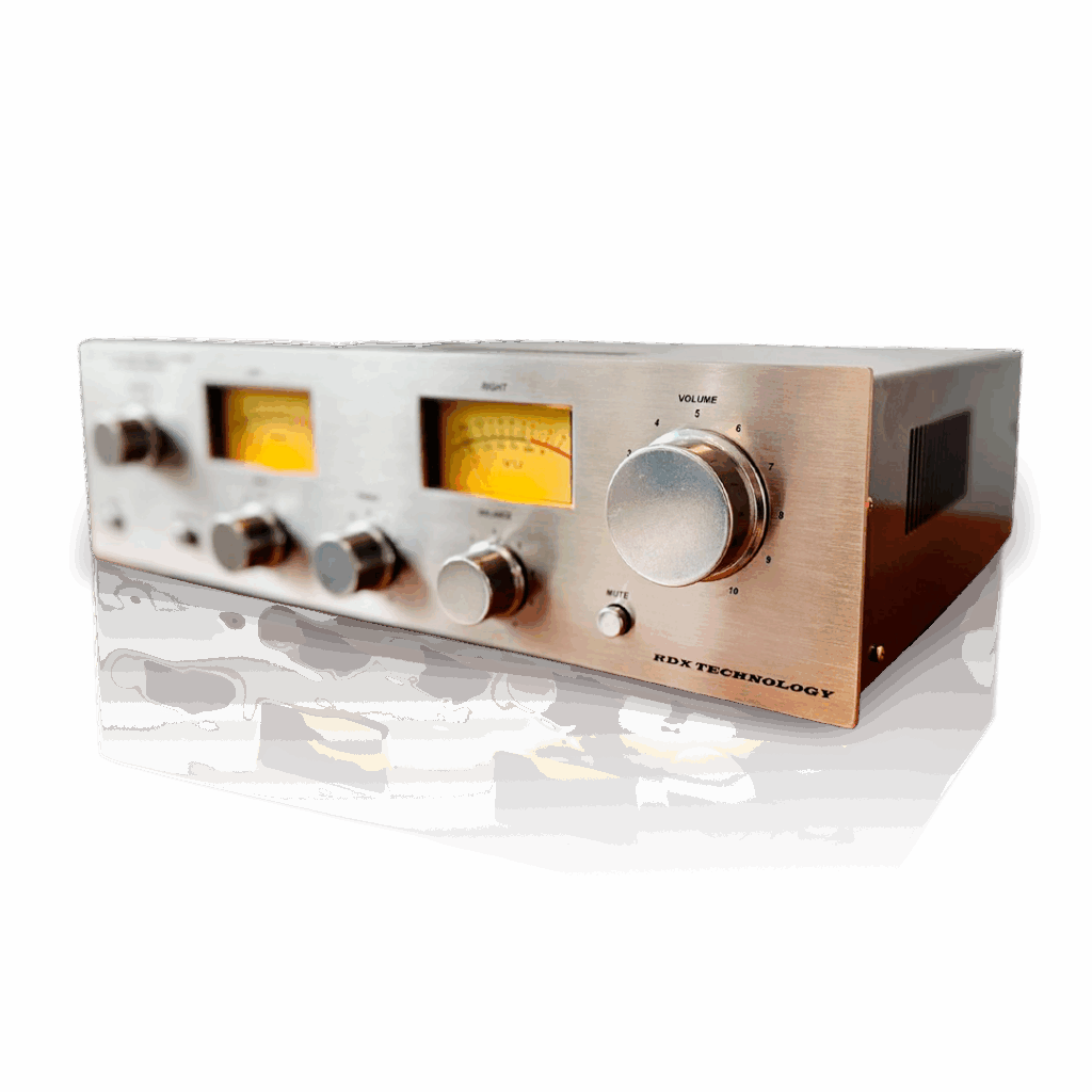 Amplificador RD90 RDX retrô Hi-Fi com medidores analógicos iluminados – O som que conecta gerações